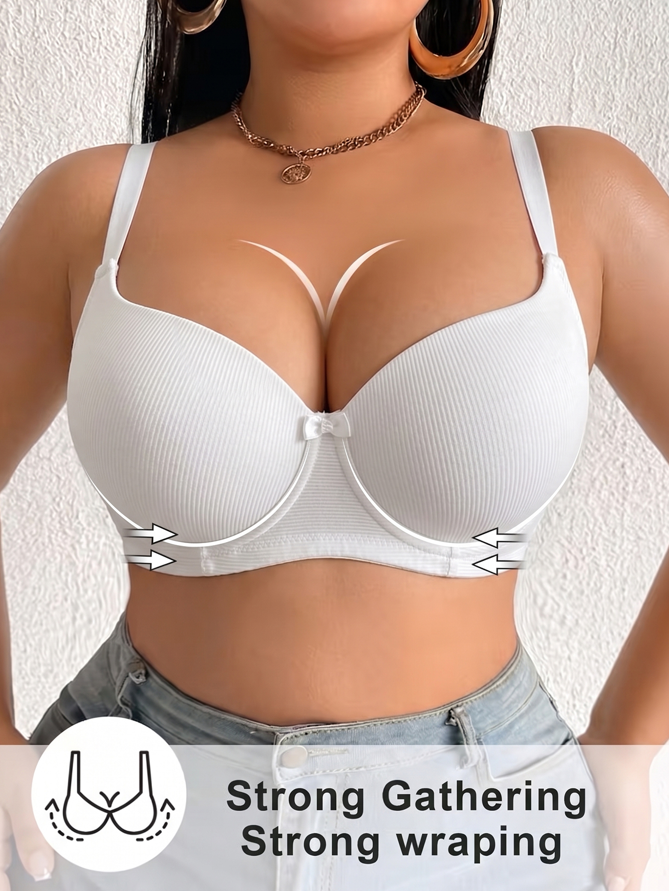 Plus Size Anti-Sagging Women B - Plunge Bra Push Up review and price