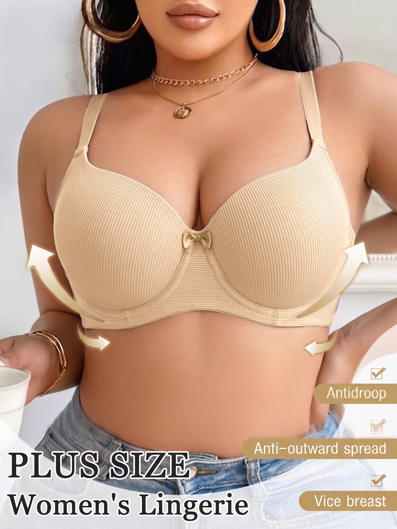 Plus Size Anti-Sagging Women B - Plunge Bra Push Up review and price