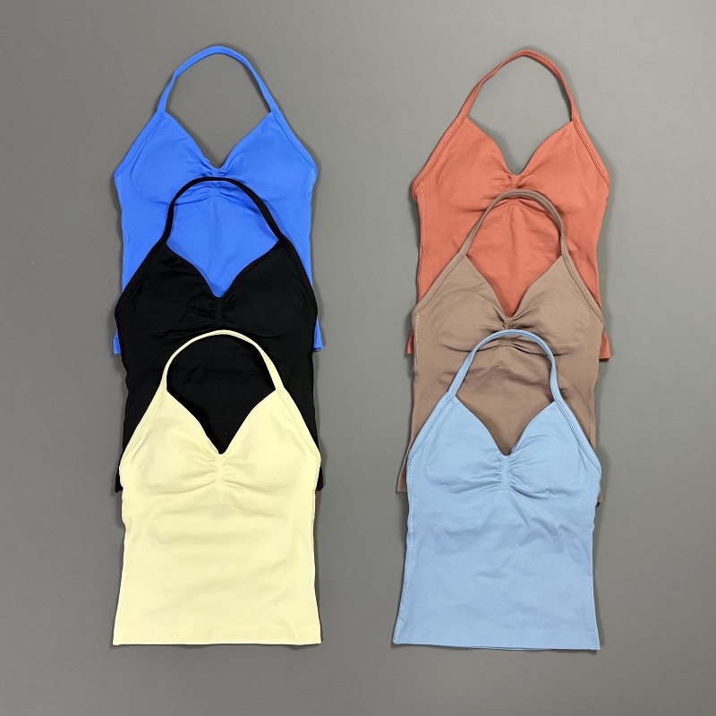 Sports Tank Top Women Halter V - T Shirt Bra Seamless review and price