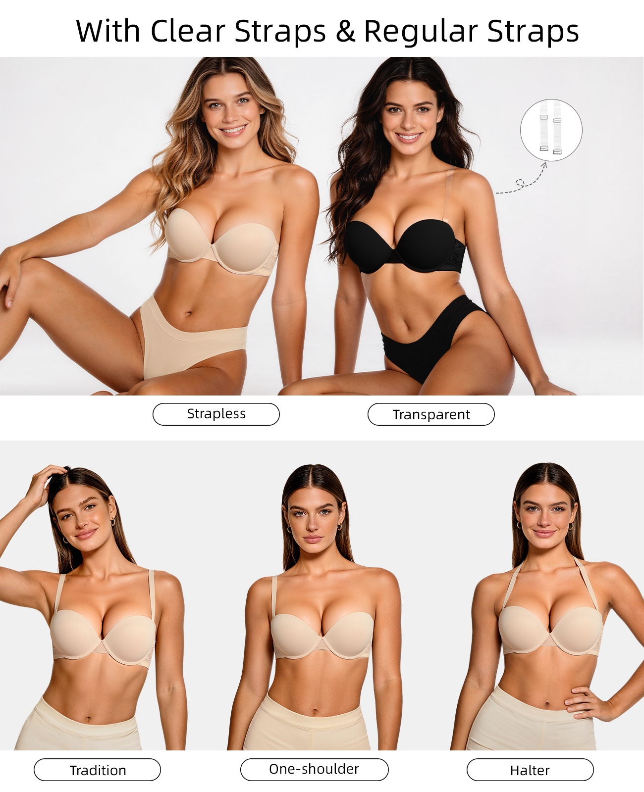 New Push Up Bra Women Lace Pad - Convertible Bra Multiway review and price