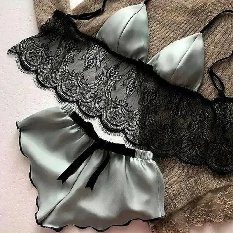 Women's Underwear Sexy Silk Sa - Lace Bralette Set review and price