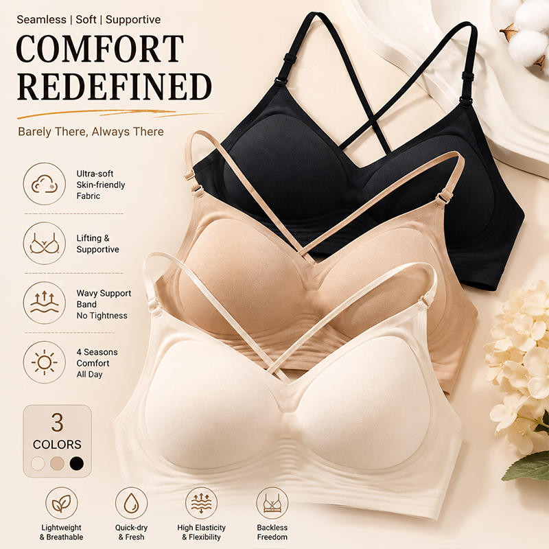 FINETOO Seamless Wave Support  - Sleep Bra Bralette review and price