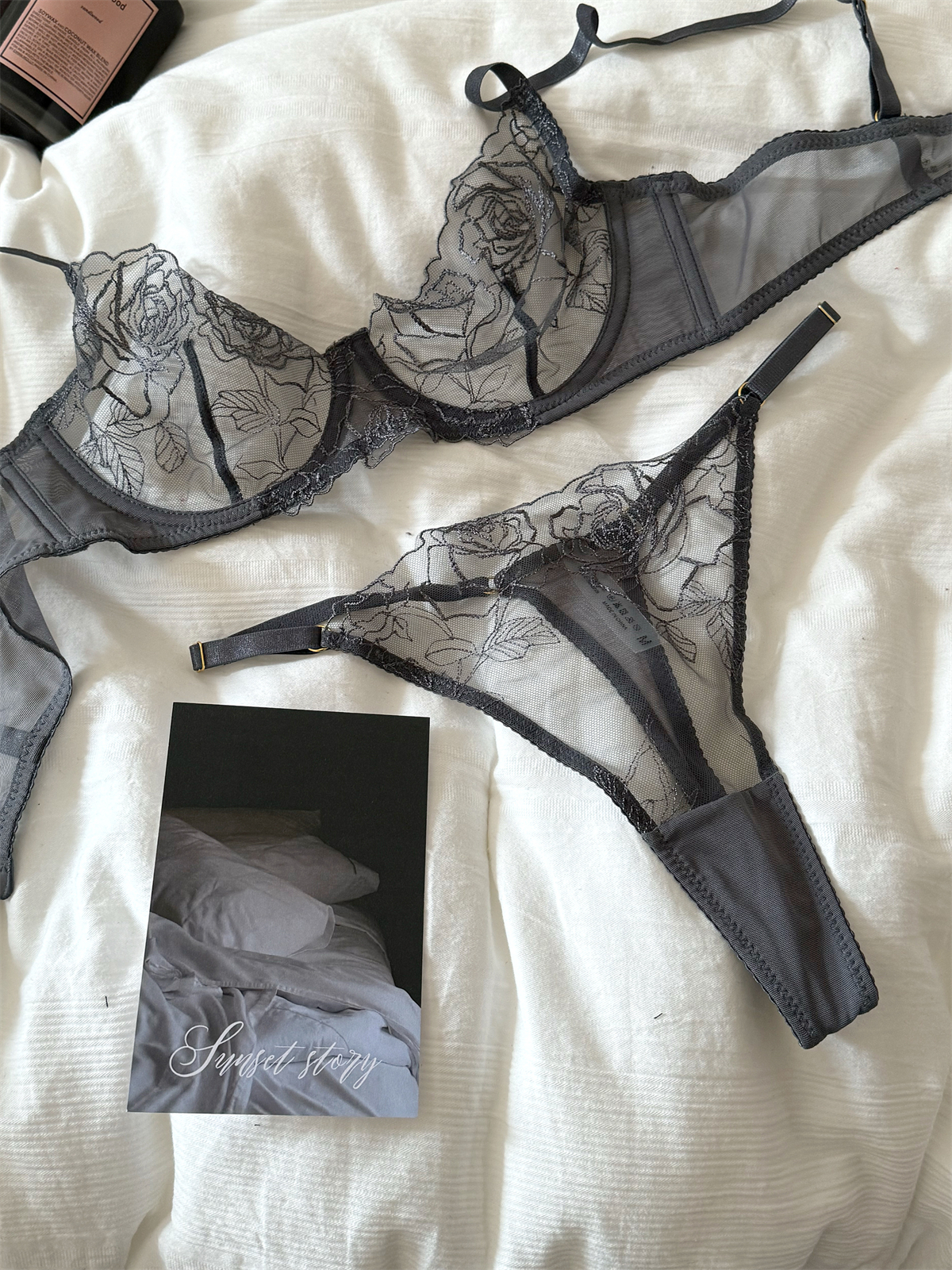 Lace embroidered flowers mesh  - Cotton Bra Everyday review and price
