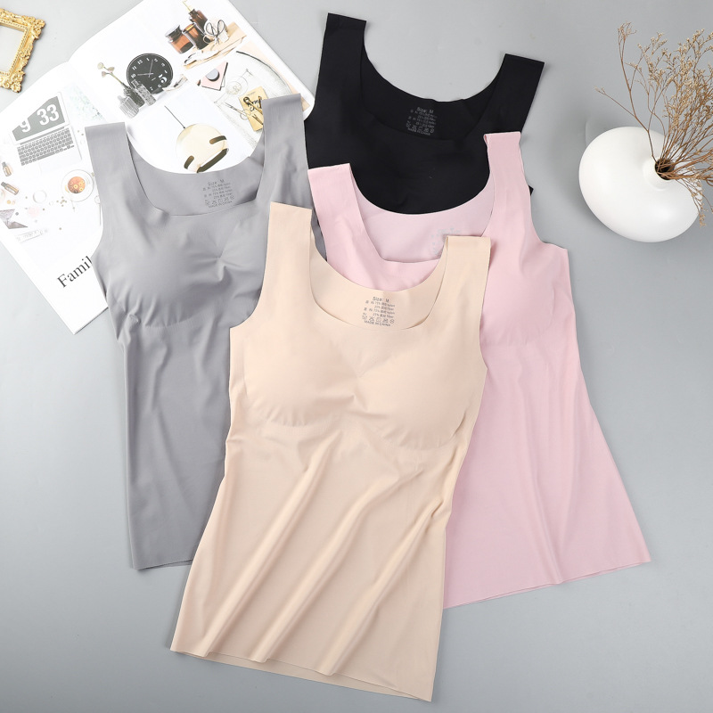 Ice Silk Wireless Push Up Tank - T Shirt Bra Seamless review and price