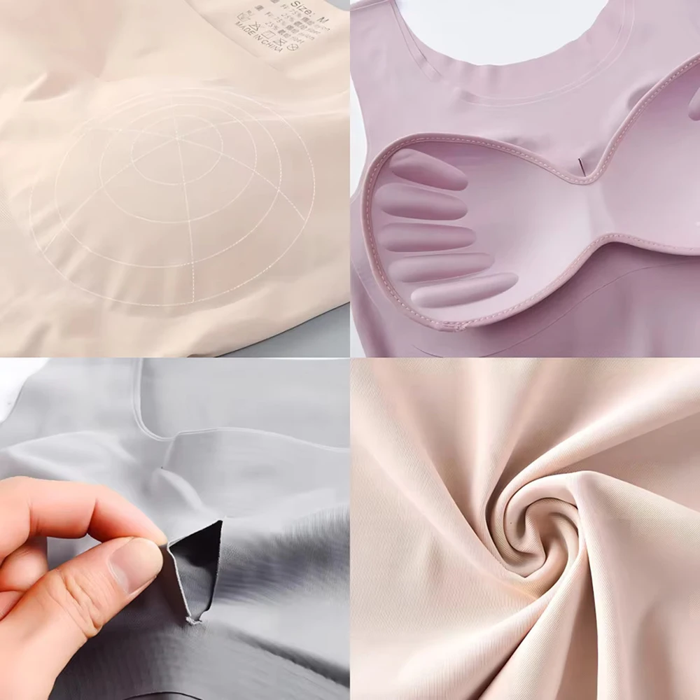 Ice Silk Wireless Push Up Tank - T Shirt Bra Seamless review and price
