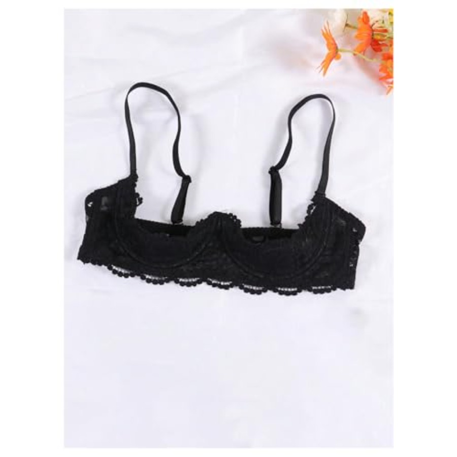 OYOANGLE Women's 1/4 Cup Lace  - Demi Bra Balconette review and price