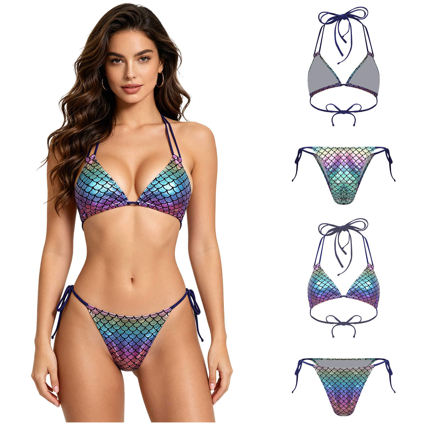 Women's Mermaid Bikini Swimsui - Underwire Bra Padded review and price