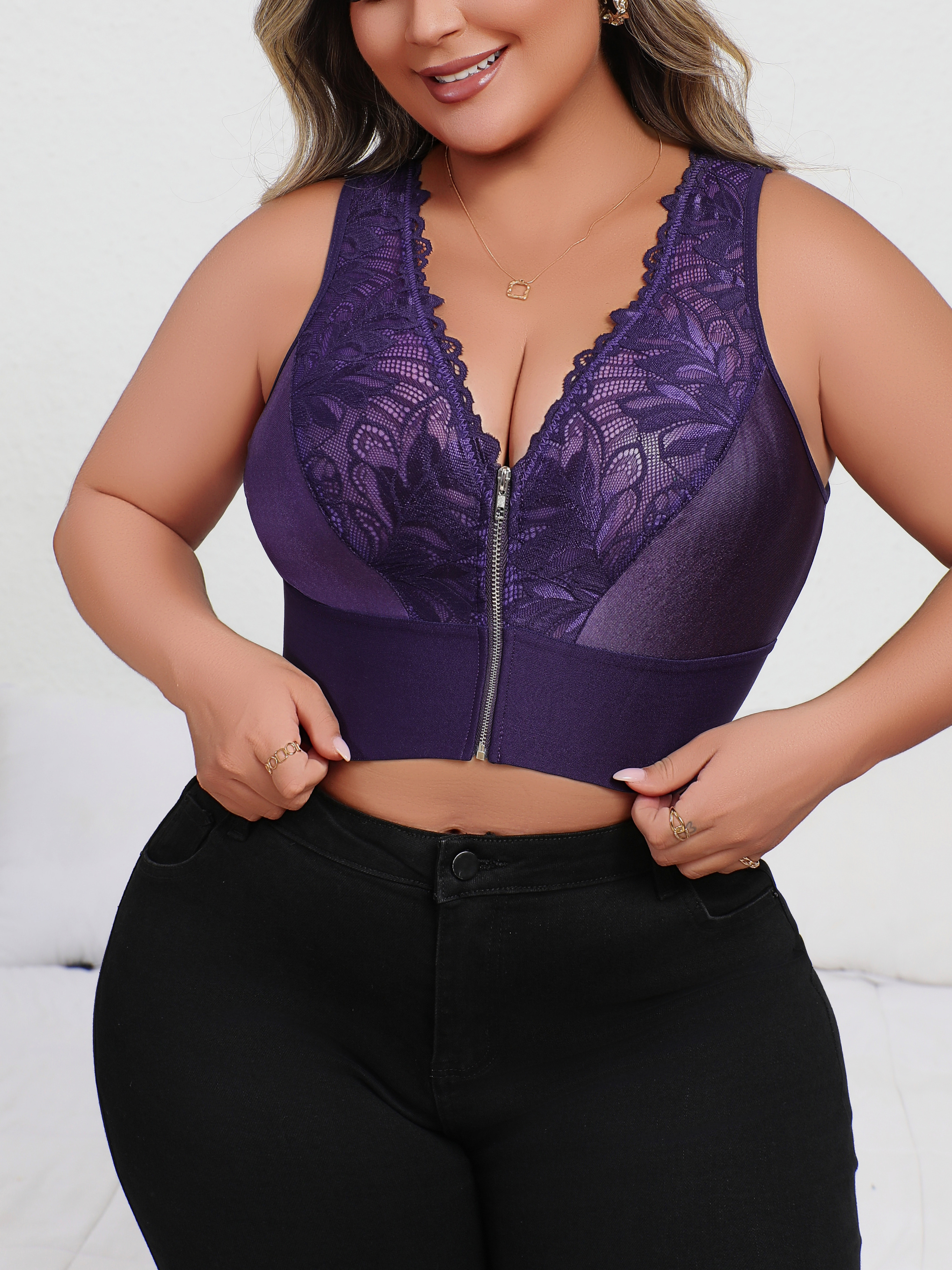 New Arrival Plus Size Sexy Pur - Plunge Bra Push Up review and price