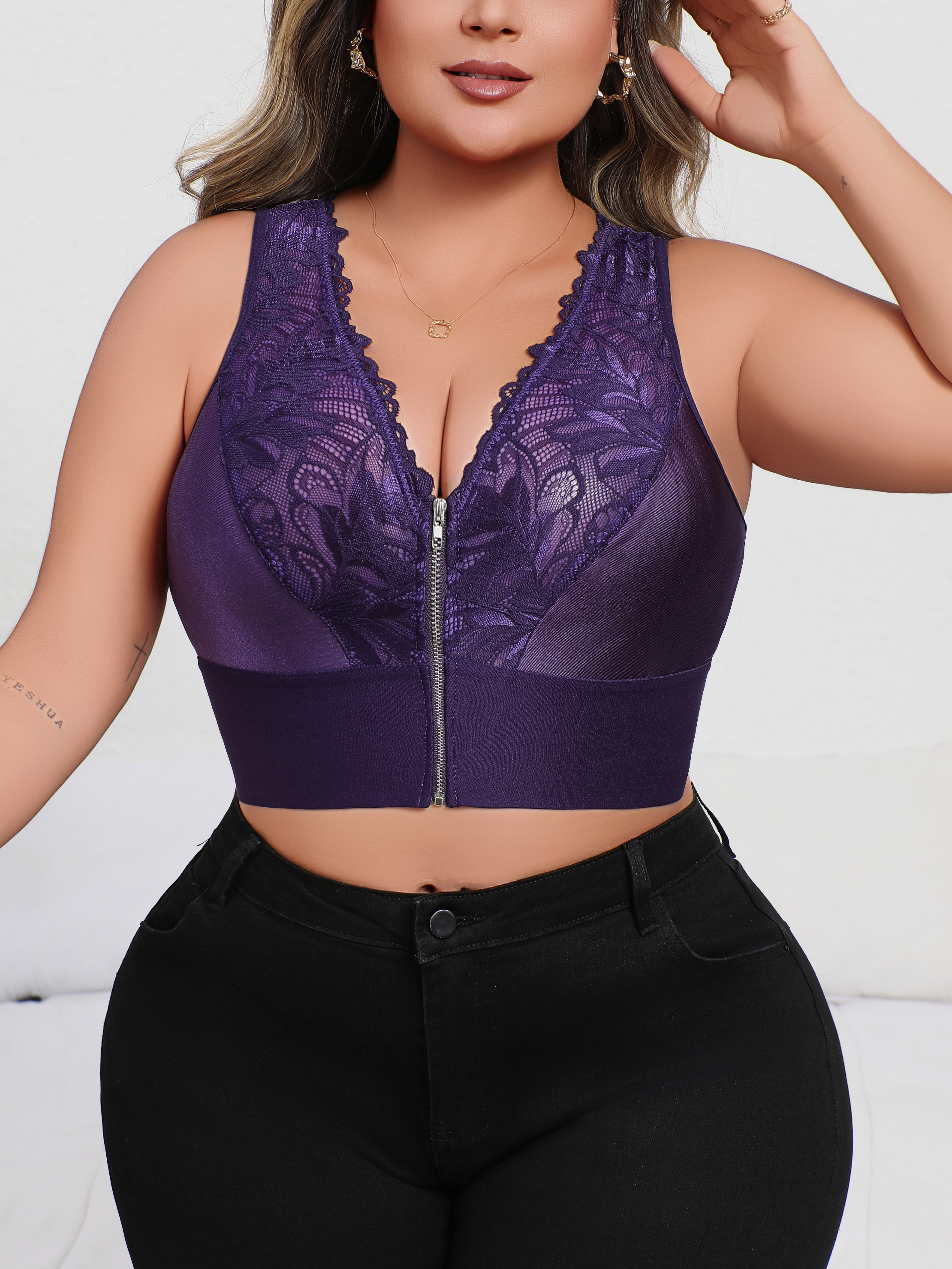 New Arrival Plus Size Sexy Pur - Plunge Bra Push Up review and price